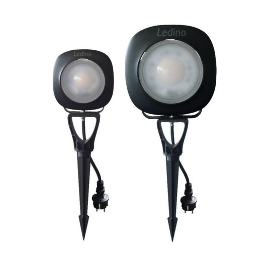Ledino Riem LED-Strahler mit Erdspieß 3000 K Außenstrahler schwarz, 20 od.50 W