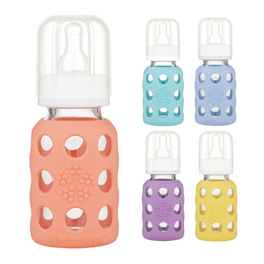 Lifefactory Glas-Babyflasche 120ml, verschiedene Farben
